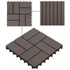 vidaXL Tile de Decking 11 pcs Marr&oacute;n Oscuro 30 x 30 cm WPC