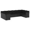 vidaXL Set de sof&aacute;s de jard&iacute;n 10 pzas cojines rat&aacute;n sint&eacute;tico negro