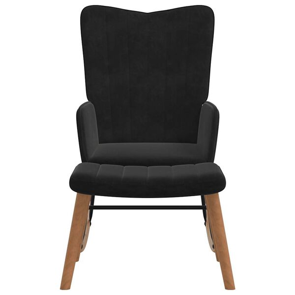 vidaXL Silla mecedora con reposapi&eacute;s terciopelo negro