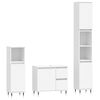 vidaXL Juego de muebles de ba&ntilde;o 3 pzas madera contrachapada blanco