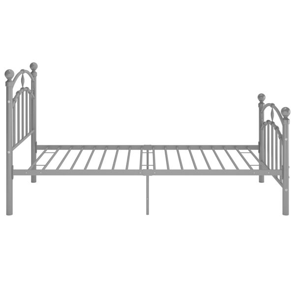 vidaXL Estructura de cama sin colchón metal gris 90x200 cm