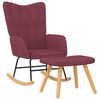 vidaXL Silla mecedora con reposapi&eacute;s tela rojo tinto