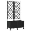 vidaXL Jardinera con enrejado y ruedas 2 uds. Negro 80 x 40 x 149 cm