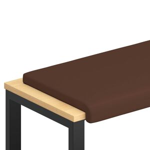 vidaXL Coj&iacute;n de banco Cuero sint&eacute;tico Marr&oacute;n Profundidad 35 cm