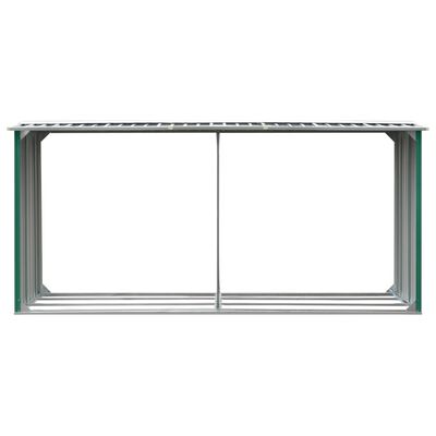 vidaXL Casetilla para leña acero galvanizado verde 30x92x153 cm