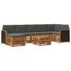vidaXL Conjunto de sof&aacute;s de exterior 7 pcs Natural y Antracita