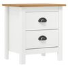 vidaXL Mesita de noche Hill madera maciza de pino blanco 46x35x49,5 cm