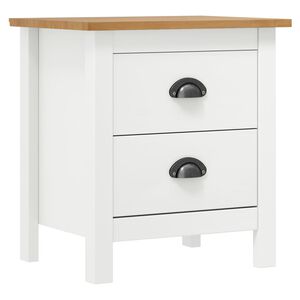 vidaXL Mesita de noche Hill madera maciza de pino blanco 46x35x49,5 cm