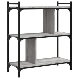 vidaXL Librer&iacute;a 3 estantes madera ingenier&iacute;a gris Sonoma 76x32x88 cm