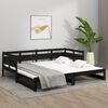 vidaXL Sof&aacute; cama extra&iacute;ble sin colch&oacute;n negro 2x(90x190) cm