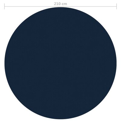 vidaXL Cubierta solar de piscina de PE flotante negro y azul 210 cm