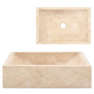 vidaXL Lavabo de m&aacute;rmol crema con brillo 45x30x12 cm