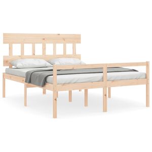 vidaXL Cama para personas mayores con cabecero madera maciza 160x200cm