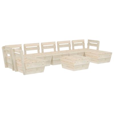 vidaXL Muebles de palés para jardín 8 pzas madera de abeto impregnada