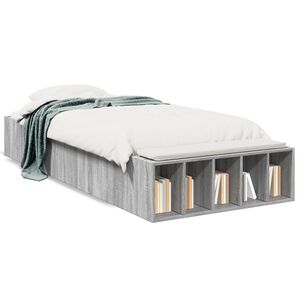 vidaXL Estructura de cama madera de ingenier&iacute;a gris Sonoma 100x200 cm