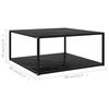 vidaXL Mesa de centro negra vidrio templado 80x80x35 cm