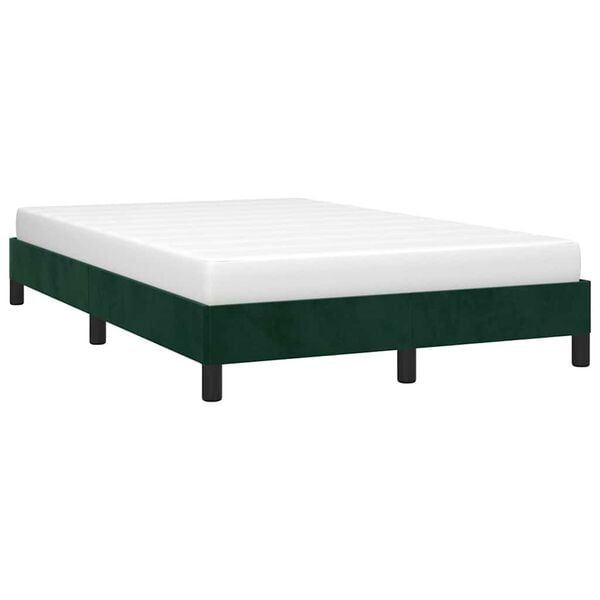 vidaXL Estructura cama sin colch&oacute;n terciopelo verde oscuro 120x190cm