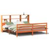 vidaXL Cama con estanter&iacute;a sin colch&oacute;n madera maciza marr&oacute;n 200x200 cm