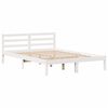 vidaXL Estructura de cama sin colch&oacute;n madera maciza blanca 120x190 cm