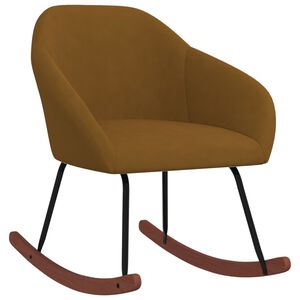 vidaXL Silla mecedora de tela marr&oacute;n
