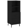 vidaXL Aparador de madera contrachapada negro 34,5x34x90 cm