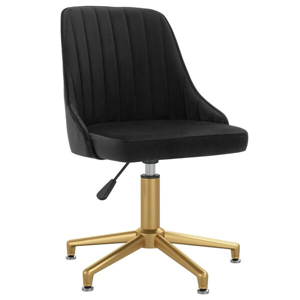 vidaXL Silla de comedor giratoria de terciopelo negro
