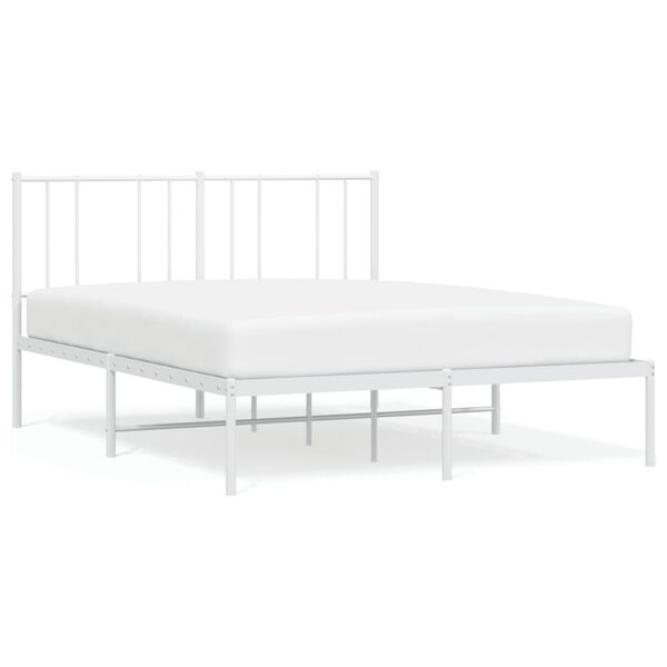 vidaXL Estructura cama sin colch&oacute;n con cabecero metal blanco 120x190cm