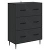 vidaXL Cajonera Negro 66 x 34,5 x 89,5 cm Madera de ingenier&iacute;a