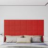 vidaXL Paneles de pared 12 pcs Rojo vino 30 x 30 cm Cuero sint&eacute;tico