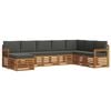 vidaXL Conjunto de sof&aacute;s de exterior 8 uds. Natural y Antracita