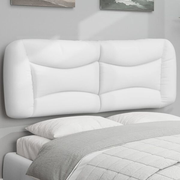 vidaXL Cabecero de cama acolchado Hvar cuero sint&eacute;tico blanco 120 cm