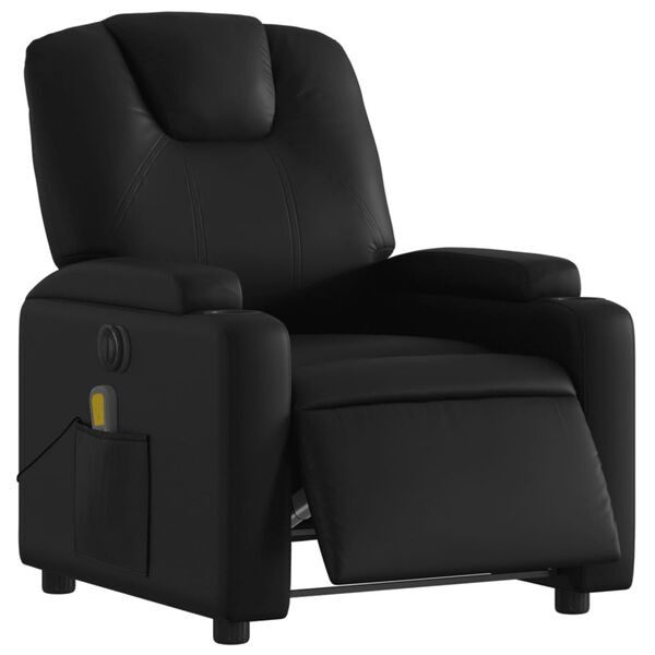 vidaXL Sillón de masaje reclinable eléctrico cuero sintético negro