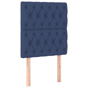 vidaXL Cabecero de cama de tela azul 80x7x118/128 cm