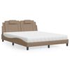 vidaXL Cama Viana con colch&oacute;n cuero sint&eacute;tico capuchino 160x200 cm
