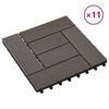 vidaXL Tile de Decking 11 pcs Marr&oacute;n Oscuro 30 x 30 cm WPC