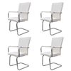 vidaXL Sillas de comedor voladizas 4 unidades de tela blanca