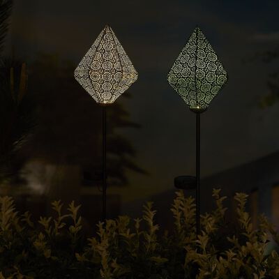 Luxform Lámpara solar LED de jardín Myra varilla oriental azul