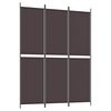 vidaXL Biombo divisor de 3 paneles de tela marr&oacute;n 150x200 cm