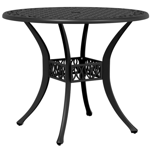 vidaXL Juego de comedor de jard&iacute;n 5 piezas aluminio fundido negro