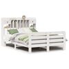 vidaXL Cama con estanter&iacute;a sin colch&oacute;n madera maciza blanca 150x200 cm