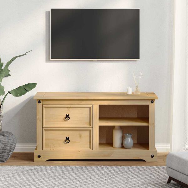 vidaXL Mueble de TV Corona madera maciza de pino 100x40x52 cm