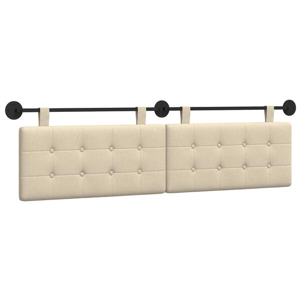 vidaXL Cabecera Colgante Crema 190 x 55 x 5 cm tela