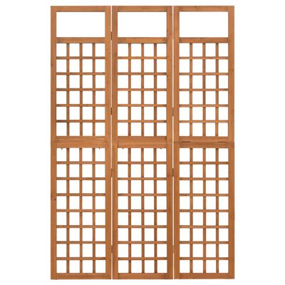 vidaXL Biombo/Enrejado de 3 paneles madera maciza abeto 121x180,5 cm