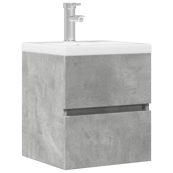 vidaXL Armario de lavabo madera ingenier&iacute;a gris hormig&oacute;n 41x38,5x45 cm