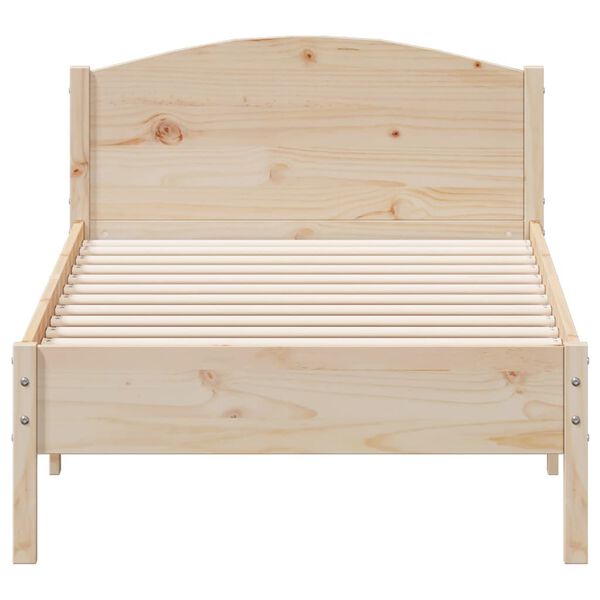 vidaXL Estructura de cama sin colch&oacute;n madera maciza pino 75x190 cm
