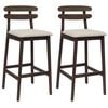 vidaXL Taburete de bar 2 uds. Marr&oacute;n Claro y Beige