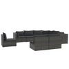 vidaXL Set de muebles de jard&iacute;n 9 pzas y cojines rat&aacute;n sint&eacute;tico gris