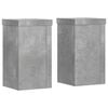 vidaXL Soportes de plantas 2 uds madera gris hormig&oacute;n 10x10x18 cm