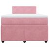 vidaXL Cama box spring con colch&oacute;n terciopelo rosa 120x190 cm
