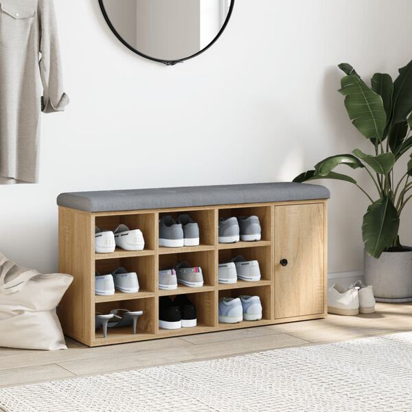 vidaXL Zapatero madera de ingenier&iacute;a roble Sonoma 102x32x50 cm